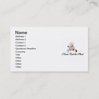 Carte De Visite Les infirmières d'ours de nounours appellent le