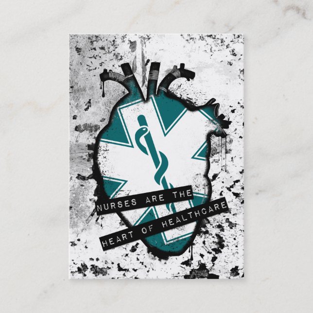 Carte De Visite les infirmières sont le coeur anatomique des soins (Devant)
