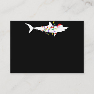 Carte De Visite Les lumières de Noël des requins amusants Cadeaux
