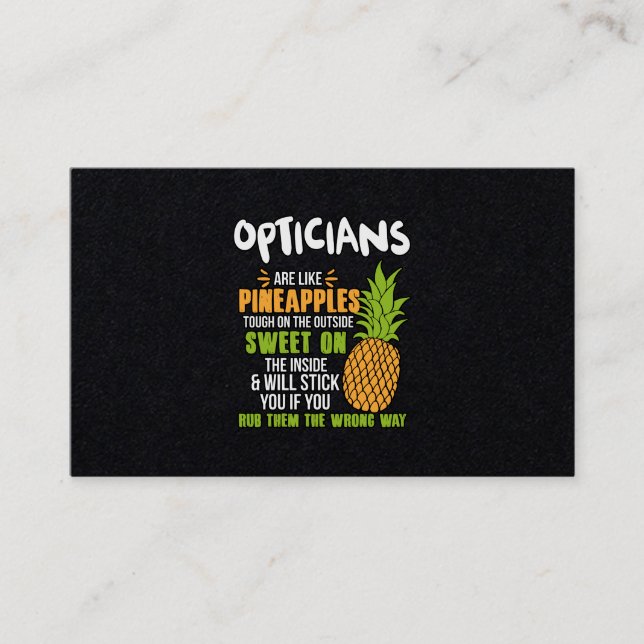 Carte De Visite Les Opticiens Sont Comme Des Ananas. (Devant)
