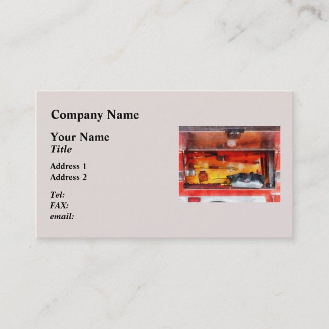 Carte De Visite Les outils du commerce des pompiers (Devant)