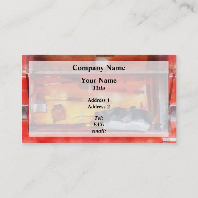 Carte De Visite Les outils du commerce des pompiers (Devant)