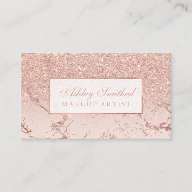 Carte De Visite Les parties scintillantes roses modernes d'or (Devant)