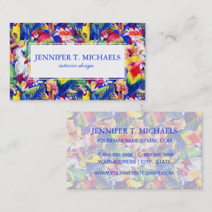 Carte De Visite Les perroquets d'aquarelle   ajoutent votre nom