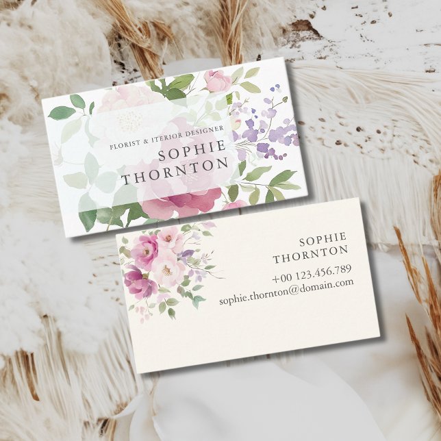 Carte De Visite Les pivoines élégantes (Créateur téléchargé)