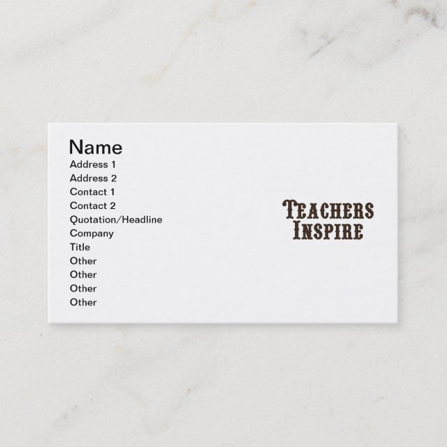Carte De Visite Les professeurs inspirent (Devant)