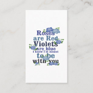 Carte De Visite Les roses sont rouges violet sont bleus je sais qu