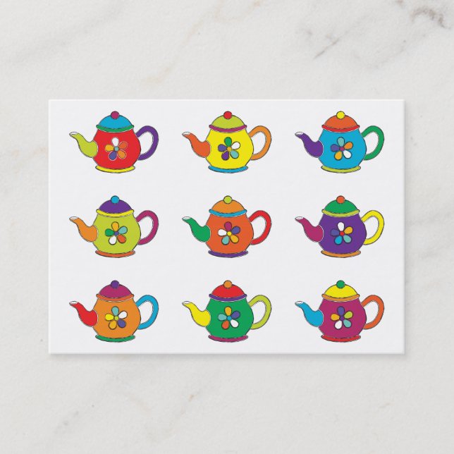 CARTE DE VISITE LES TEAPOTS COLORÉS (Devant)