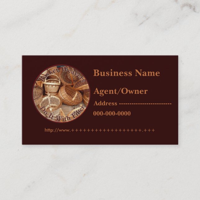 Carte De Visite Les tisserands de panier le font avec la fibre - (Devant)