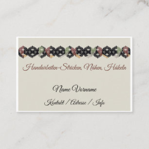 Carte De Visite Les travaux manuels hachent la couture