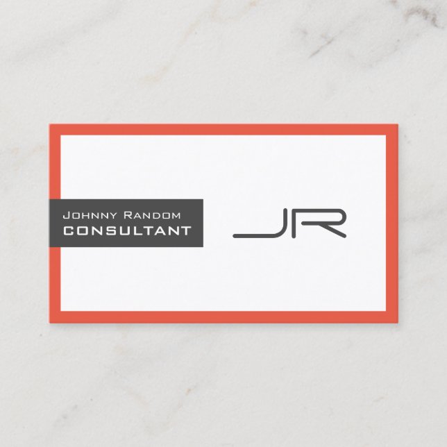 Carte De Visite L'espace encadré moderne avec le gris rouge blanc (Devant)