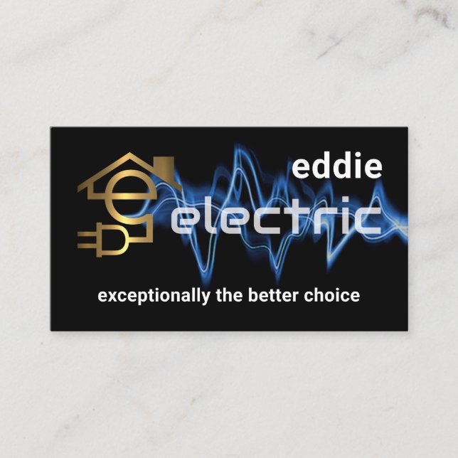 Carte De Visite Letter-e Electric Powers Your Name (Devant)