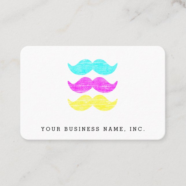 Carte De Visite Letterpress Style CMO Moustaches Euro (Devant)
