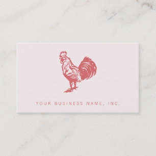 Carte De Visite Letterpress Style Red Roster