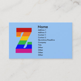 Carte De Visite LETTRE arc-en-ciel Z