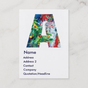 CARTE DE VISITE LETTRE DE NOËL / PÈRE NOËL AVEC ARBRE DE NOËL