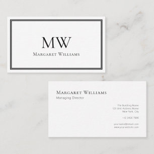 Carte De Visite LETTRE DEUX CLASSIQUES MONogramme Professionnel