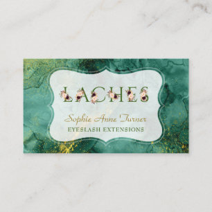 Carte De Visite LETTRE Florale Malachite tendance Prolongations de