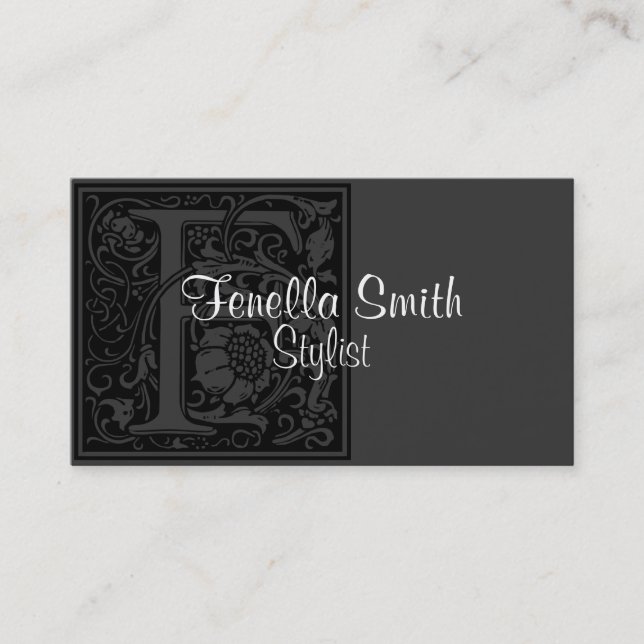 Carte De Visite Lettre vintage "F" (Devant)