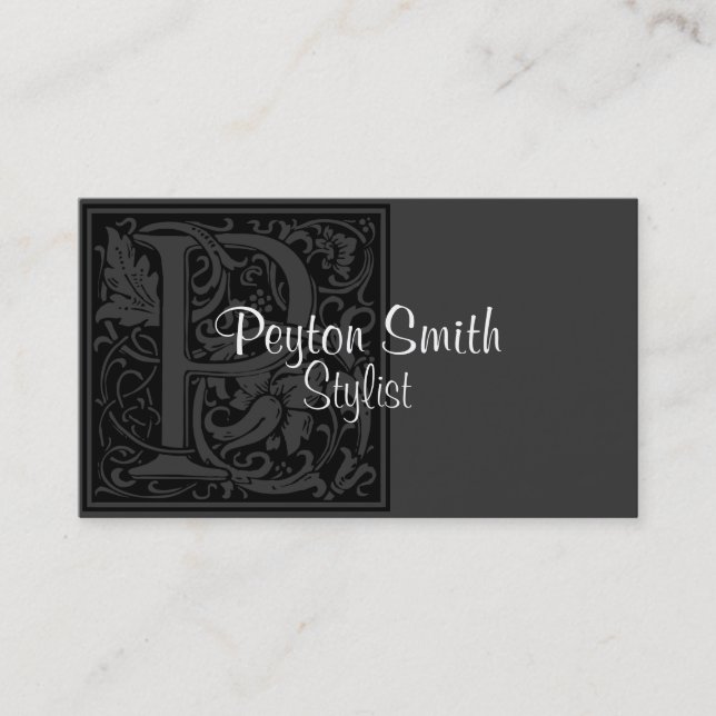 Carte De Visite Lettre vintage "P" (Devant)