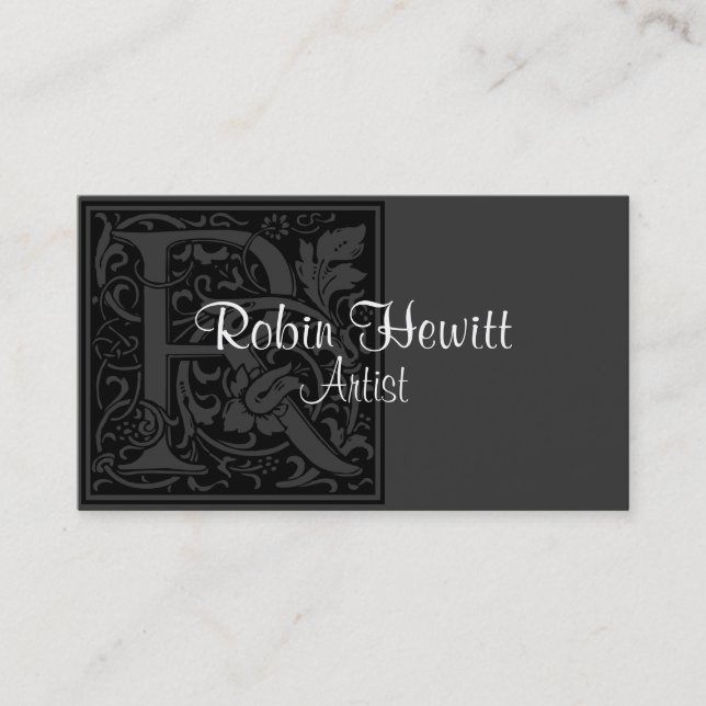 Carte De Visite Lettre vintage "R" (Devant)