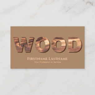 Carte De Visite Lettres 100% naturelles en bois organique en grain