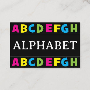 Carte De Visite Lettres de l'Alphabet Colorées Professeur