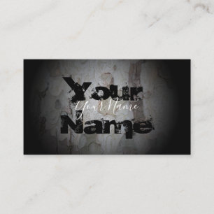 Carte de visite lettres disparues noir grunge bois
