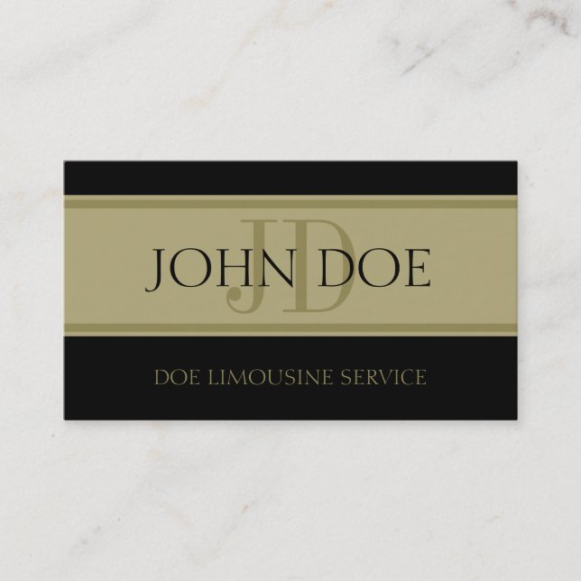 Carte De Visite Lettres d'or de service de limousine (Devant)