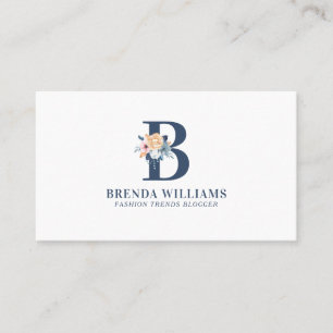 Carte De Visite Lettres Monogrammes Florales personnalisables