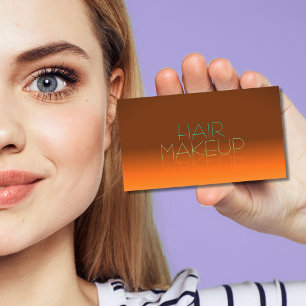 Carte De Visite Lettres orange décente et miroir Turquoise avec ph