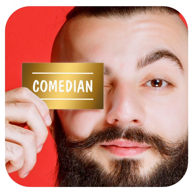 Carte De Visite Levez-vous comédien QR Golden (Comedian Golden Business Cards)