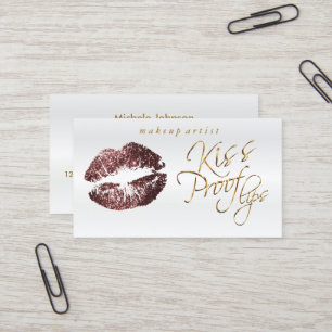 Carte De Visite Lèvres à preuve de baiser - Parties scintillant