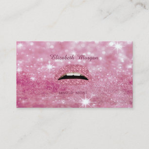 Carte De Visite Lèvres Bokeh Pailletées Tendance Élégantes Glamour