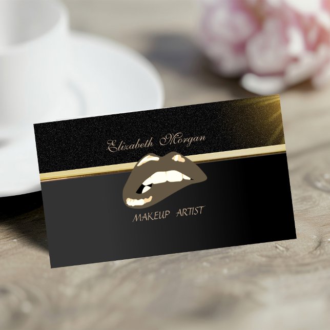 Carte De Visite Lèvres Élégantes Professionnelles Chic Luxe (Créateur téléchargé)
