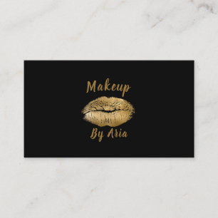 Carte De Visite Lèvres Glam Gold Kiss Maquilleuse Noir