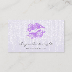 Carte De Visite Lèvres Kiss Violet avec Lumières Twinkle subtile m