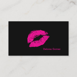 Carte De Visite Lèvres rose vif bisous de PixDezines