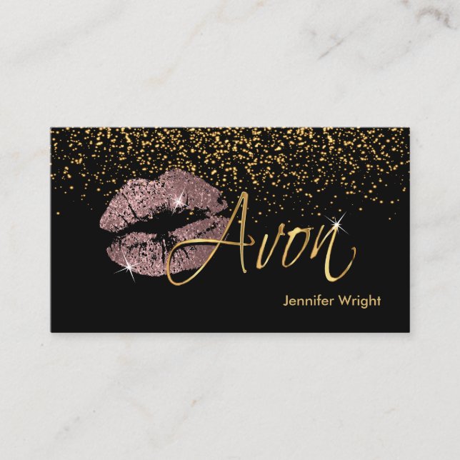 Carte De Visite Lèvres Roses poussiéreuses 2 (Devant)