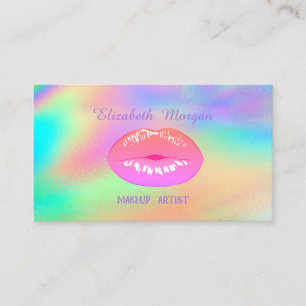 Carte De Visite Lèvres Tendance Élégantes Arc-en-Ciel Holographiqu