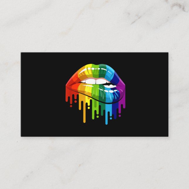 Carte De Visite LGBT Rainbow Lip Gay pride (Devant)