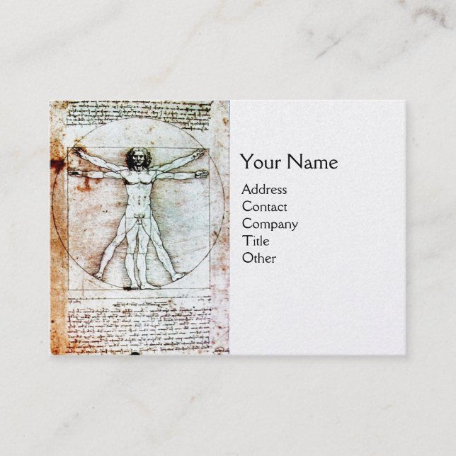 Carte De Visite L'HOMME VITRUVIEN, Livre blanc Pearl (Devant)
