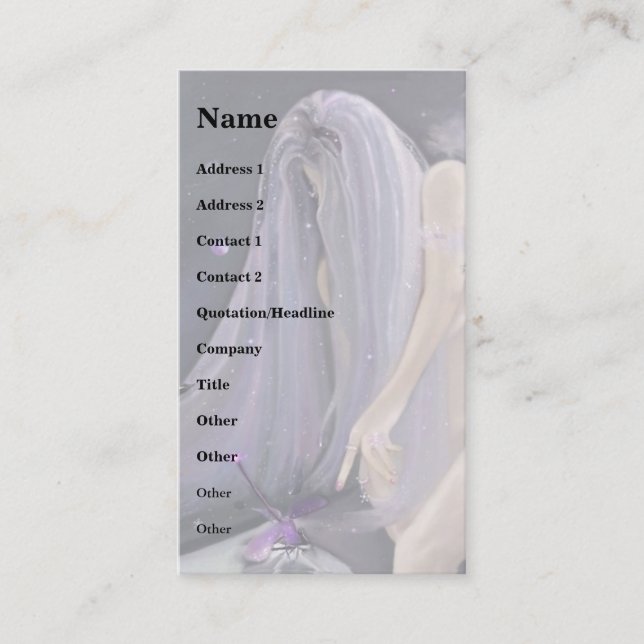 Carte De Visite libellule cosmique (Devant)