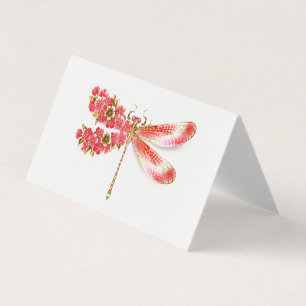 Carte De Visite libellule de fleurs avec sakura de bijoux