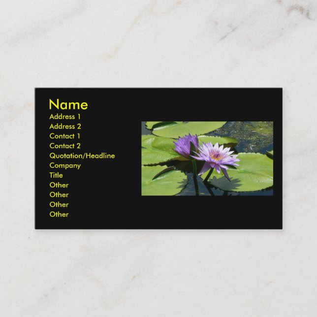 Carte De Visite Libellule Lotus (Devant)