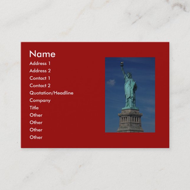 Carte De Visite Liberty Enlightening the World - Statue de la Libe (Devant)