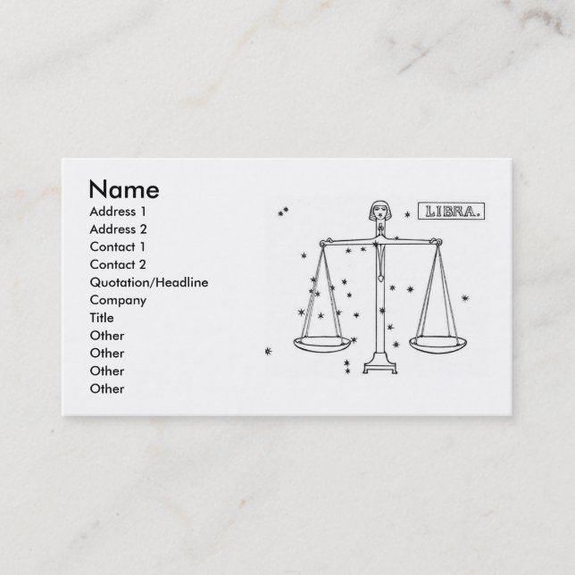 Carte de visite Libra (Devant)