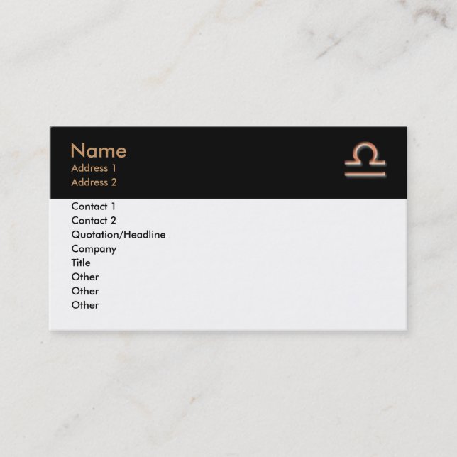 Carte de visite Libra (Devant)