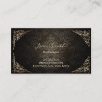 Librairie vintage encadrée Dark Damask