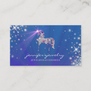 Carte De Visite Licorne de marine cheval scintille violet joaillie